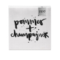 Preview: Servietten „Pommes & Champagner“ – 33x33cm
