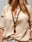 Preview: Dünne Baumwoll Bluse "ALICE" kann von Größe 36-42 getragen werden, Karamell