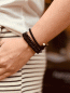 Preview: Armband- und Haargummi-Set "LORENA" Hellblau-Weiß-Beige-Gold