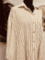 Preview: Gestreifte Oversize Musselin-Bluse "HANNI" kann von Größe 36-44 getragen werden, Weiß-Beige