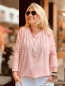 Preview: Longsleeve mit Streifenmuster "LUANA" kann von Größe 36-42 getragen werden, Wollweiß-Pink