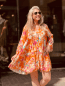 Mobile Preview: Zauberhafter Tunika-Kleid "CANVAR" Beige-Orange-Pink