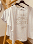 Preview: HERZALLERLIEBST - Shirt mit Strass "APEROL SPRITZ TOUR" kann von Größe 36-44 getragen werden, Weiß-Schwarz