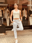 Preview: HERZALLERLIEBST - Kurzes Stricktop "BINE" kann von Größe 34,40 getragen wwerden, Beige-Weiß