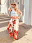 Preview: Wundervolle Hose mit ausgefallenen Print "KAYLA" kann von Größe 36-42 getragen werden, Rot