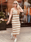 Preview: HERZALLERLIEBST - Figurbetontes Kleid "ARIA" kann von Größe 34-40 getragen werden, Taube-Beige