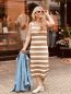 Preview: HERZALLERLIEBST - Figurbetontes Kleid "ARIA" kann von Größe 34-40 getragen werden, Taube-Beige