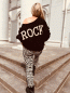 Preview: Strickjacke "ROCK" kann von Größe 36-42 getragen werden, Schwarz-Lurexgold