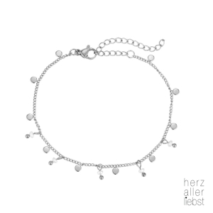 HERZALLERLIEBST - Edelstahl Armband "Pearls And Plates" Silber
