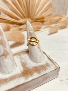 Edelstahl Ring "OI" Gold