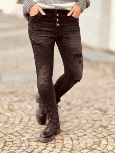 Skinny Jeans "GLAM" Schwarz