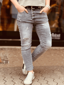 Boyfriend Jeans "ALEX" in den Größen XS-XL wählbar, Light Grey