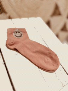 HERZALLERLIEBST - Sneaker Socken "SMILIE" Einheitsgröße 36-41, Rosa