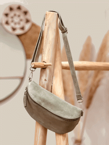 Wildleder Cross-Bag mit silbernen Beschlägen "GITTE" verschiedene Farben