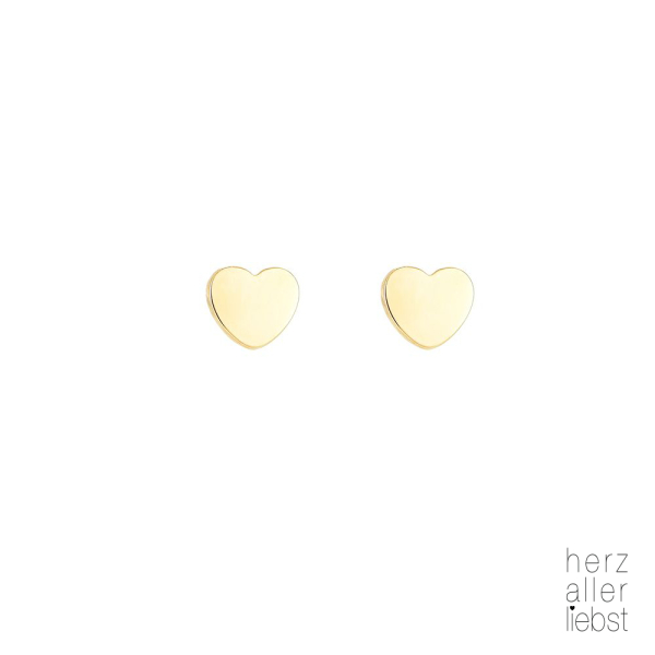 HERZALLERLIEBST - Edelstahl Ohrstecker "HEART" Gold