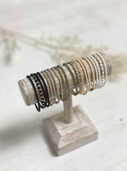 AziBi-iBizA - Armband "Stone row" weiß-gold