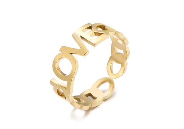 Stylischer Ring "LOVE", Gold