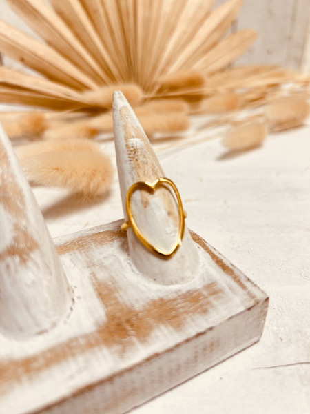 Edelstahl Ring "BIG HEART" Gold