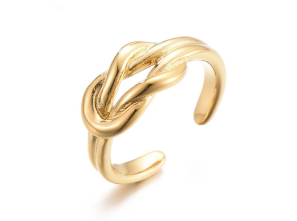 Toller Edelstahl Ring "NODE", Gold
