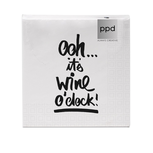 Servietten „oh, it’s wine o clock“ – 33×33 cm