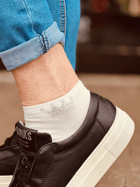 HERZALLERLIEBST - Sneaker Socken "SMILIE" Einheitsgröße 36-41, Weiß