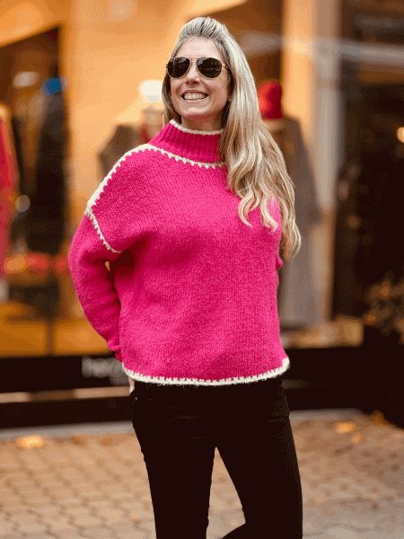 Oversize Pullover "IRINA" kann von Größe 36-44 getragen werden, Pink