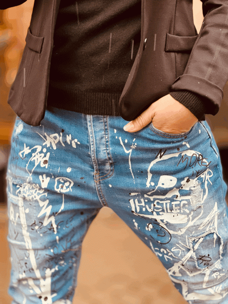 Boyfriend-Jeans "HUSTLER" in den Größen S-XL, Denim