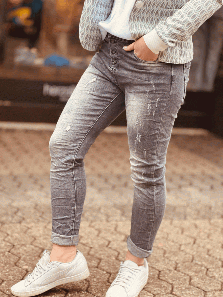 HERZALLERLIEBST - Jeans "ALEX" in den Größen XS-XL wählbar, Stonewashed grey
