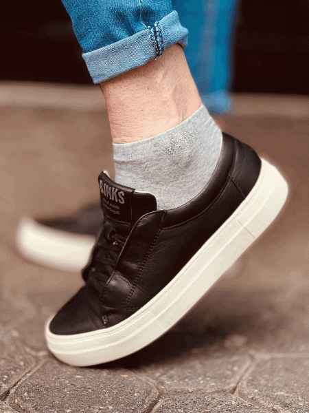 Herzallerliebst Sneaker Socken "KRONE" Einheitsgröße 36-41, Schwarz